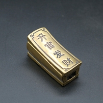 Retro Nostalgia Manual Pure Brass Pendulum Pieces Handicraft Engraving Brass Solid Small Pendulum Pieces Mini Handlebar to open lid