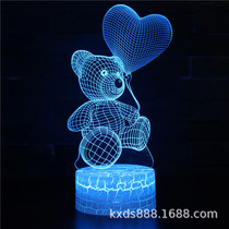 Love bear Series 3D table lamp LED colorful touch remote control night light USB creative Valentines Day gift light