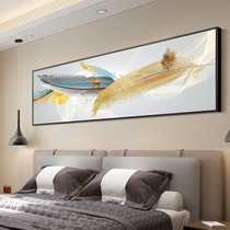 Modern simple bedroom bedside decoration painting room hanging painting light luxury master bedroom feather warm mural painting Nordic living room painting