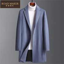 ROADMAKER AUTUMN WINTER SWEATER Big Coat Mens wool windweaters thickened wool big coat mens coat