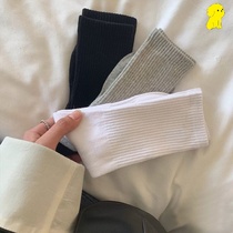 White socks Womens tube socks Spring and autumn Japanese ins tide cotton pile socks summer Korean black student stockings