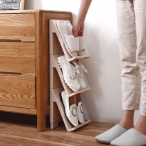Japanese-style simple shoe rack integrated shoe rack storage shoe rack simple double-layer plastic slipper rack shoe storage rack