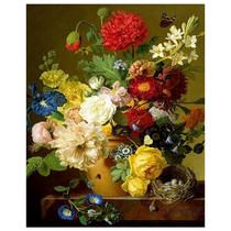 Printed DMC Cotton Thread Cross Embroidered Kit Full Embroidered Living Room Bedroom Eu Type Static Flowers