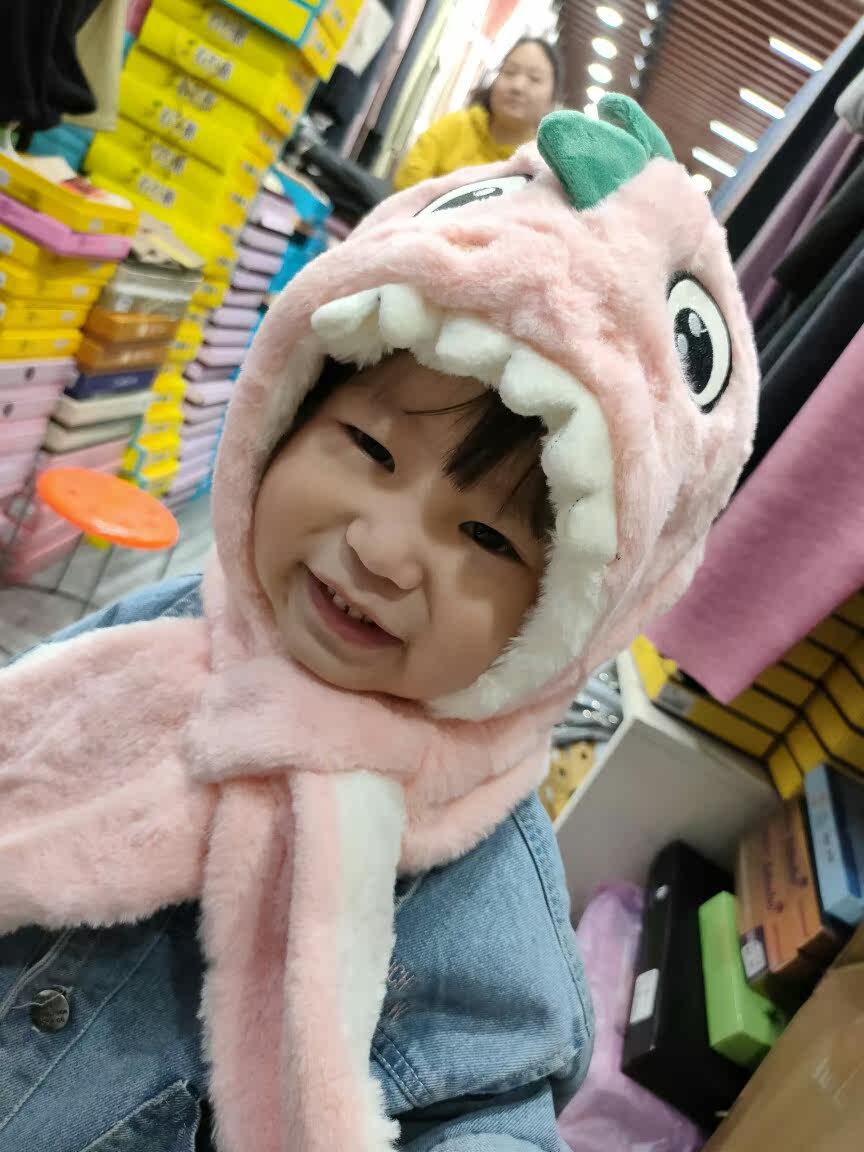 儿童连帽围巾一体2021年新款小女孩男宝帽子冬季幼童套头加绒护耳