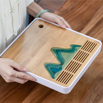 Household tea tray Tea Sea kung fu tea set small tea table simple bamboo melamine dry bubble tea tray storage water size