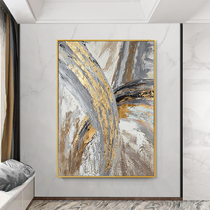 American oil painting large pure hand-painted golden silhouette corridor porch hanging painting hotel model room modern living room murals