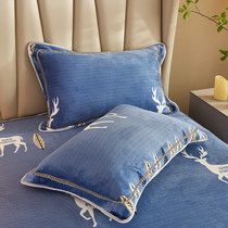 2021 Winter milk velvet pillowcase One pair of coral velvet flannel padded single pillowcase 48x74cm