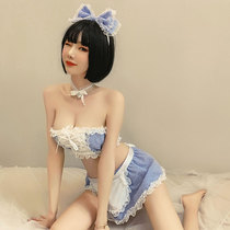 Sexy lingerie sexy perspective uniform lace maid dress summer hot temptation apron maid tube skirt set