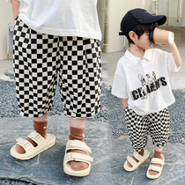 Boys shorts summer clothes 2023 new children summer pants Han Fan children's pretending to be handsome and fashionable summer seven pants