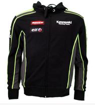 2017 New Kawasaki Kawasaki motorcycle racing suit riding hooded casual sweater jacket embroidery
