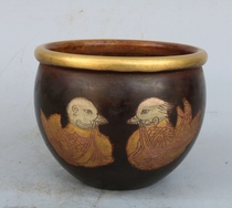 Ancient Play Antique Miscellaneous Xuande Money Mandarin Duck Red Copper Small Vat Small Jar Home Decoration Pendulum collection