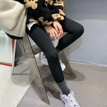 Hawley shark skin strikes nine-point black elastic small foot pants beautiful Barbie tight yoga without trace wearing girl