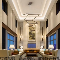 Postmodern simple rectangular fashion living room chandelier gas luxury personality square hall Nordic style lamps