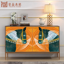 Light luxury decoration cabinet modern minimal solid wood meal cabinet living room new Chinese-style partition cabinet
