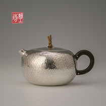 Fine Workshop Silver Pot for making tea Sterling silver 999 handmade Kung Fu Tea Pot Shih Tzu Xiao Qusu Rice Ear Retro 200ml