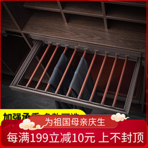Cloakroom storage trouser rack damping basket wardrobe telescopic push-pull rack Baobao lattice rack sorting box