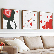 Cross stitch clock 2021 New Line embroidery living room bedroom triptome embroidered handmade small pieces simple embroidery novice