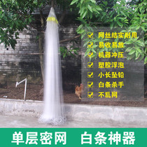 Old fisherman single-layer fishing net reinforced glue silk dense net small fish white bar meal fish sinking net hanging net floating net fishing net fishing net