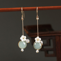 With cheongsam retro earrings 2021 New style Hanfu earrings earrings with ancient dress earrings without ear clip female