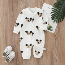 Korean baby one-piece clothes spring and autumn newborn baby pure cotton 0-9 months of underlingerie spring newborn baby clothes