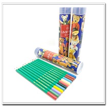 Foreign trade Taiwan original single 12-color iron barrel water soluble color pencil bear student childrens painting art color lead