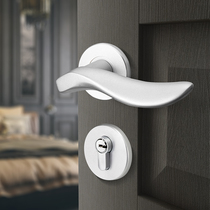 Famous door silent door lock Indoor bedroom split door lock Black door lock American household aluminum alloy folio door lock