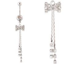 Tassel bow hypoallergenic medical stainless steel coarse needle claw chain Navel nail hanging human puncture trinkets