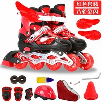 Dual-purpose children skates 9-15 years old children Red female fancy beginners adult adjustable shoes children portable