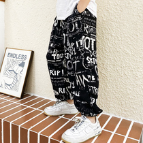 Boy anti mosquito pants 2021 summer dress children ice silk pants big boy sports quick dry long pants summer thin model