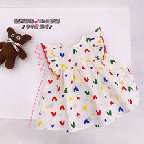 2021 girls summer pure cotton one-piece dress foreign and female baby new princess dress casual comfort sleeveless skirt tide
