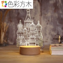 3D stereo small night light plug-in electric creative dream mini table lamp bedroom bedside brief modern elk