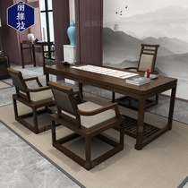 New Chinese book table and chairs Combined modern simple solid wood desk writing desk book room calligraphy table painting case furniture
