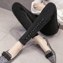 Summer pants 2021 new fat mm pants trendy thin section large size small feet wear leggings high waist black