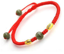 This year 18k gold red rope footchain men weaving hand red rope rope rope female couple of red rope