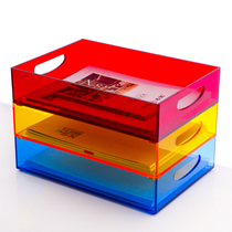 Acrylic Superimposed file disc Office Supplies Brief Thickening Large Capacity Desk A4 File Shelf Information Shelf Multilayer Classified Finishing Basket Office Desktop Containing Box Desk Shelf