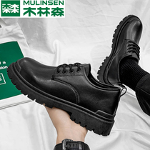 Wood Linson Summer Breathable Inron Wind Suit Casual Little Leather Shoes 2022 new mens genuine leather Martin Head Shoe