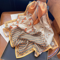 Silk scarves are versatile in spring and autumn foreign style fashion small square scarves 100% mulberry silk high-quality Chinese square scarves as gifts for mothers