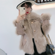  Haining fur 2020 autumn and winter new coat female fox fur fur one-piece coat leather young net red thin