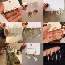 2021 new high-end sense earring earrings female retro European and American metal earrings S925 silver needle circle ear jewelry