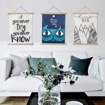 Nordic simple fashion hanging painting decorative painting vertical tapestry mural living room porch restaurant background wall fabric hanging cloth