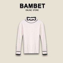 Italy BAMBET girls sweater 2021 autumn dress children foreign girl Autumn Winter bottoming sweater top