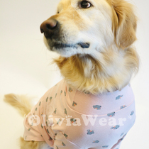 Pink and blue two-color OliviaWear New large dog golden hair cotton elbow long sleeve big dog pet clothes