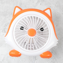 Cartoon electric fan Mini student dormitory office Desktop mute bedside bedroom turn page small fan Big wind