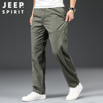 JEEP jeep men's men's trousers casual overalls loose and straight tube spring and summer trousers top-up soft and breathable