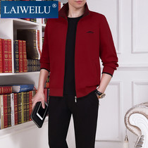 Light luxury spring and autumn clothing middle-aged and elderly father super large size sportswear casual running short sleeve three-piece set