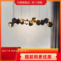 Restaurant long chandelier modern simple creative personality metal multi head DNA molecular structure bar chandelier Northern Europe