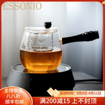 ESSONIO high temperature resistant glass bubble teapot filter household side pot electric pottery stove cooking tea Japanese tea set set