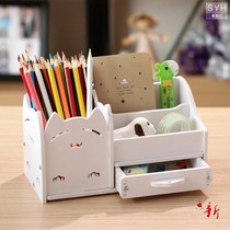 Class 2 of 3 years log blackboard pen holder creative office student stationery desktop storage box with chalk blackboard eraser