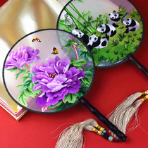 Su embroidery fan Double-sided embroidery embroidery handmade group fan Chinese style dance catwalk Hanfu accessories Chinese palace fan