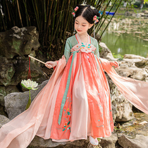 Han Dress 2022 New Girl Girl Model improves Tang Child Dress Antique Super Fairy Dress Summer Antique